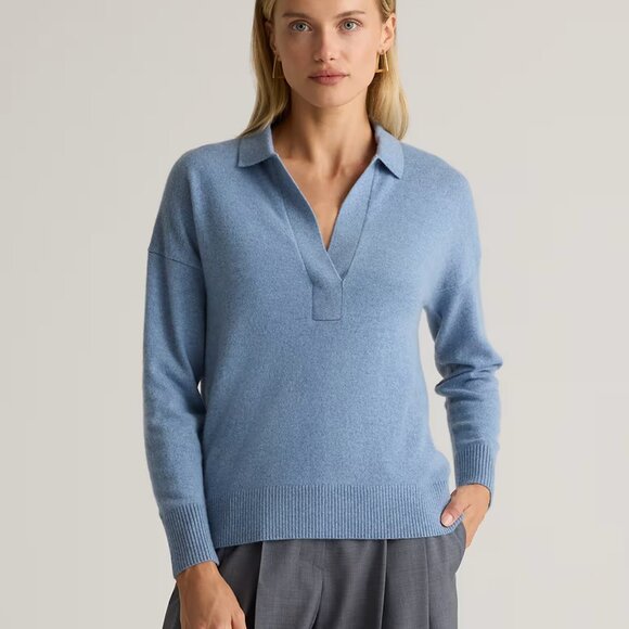 Quince  Mongolian Cashmere Polo Sweater - Picture 10 of 11